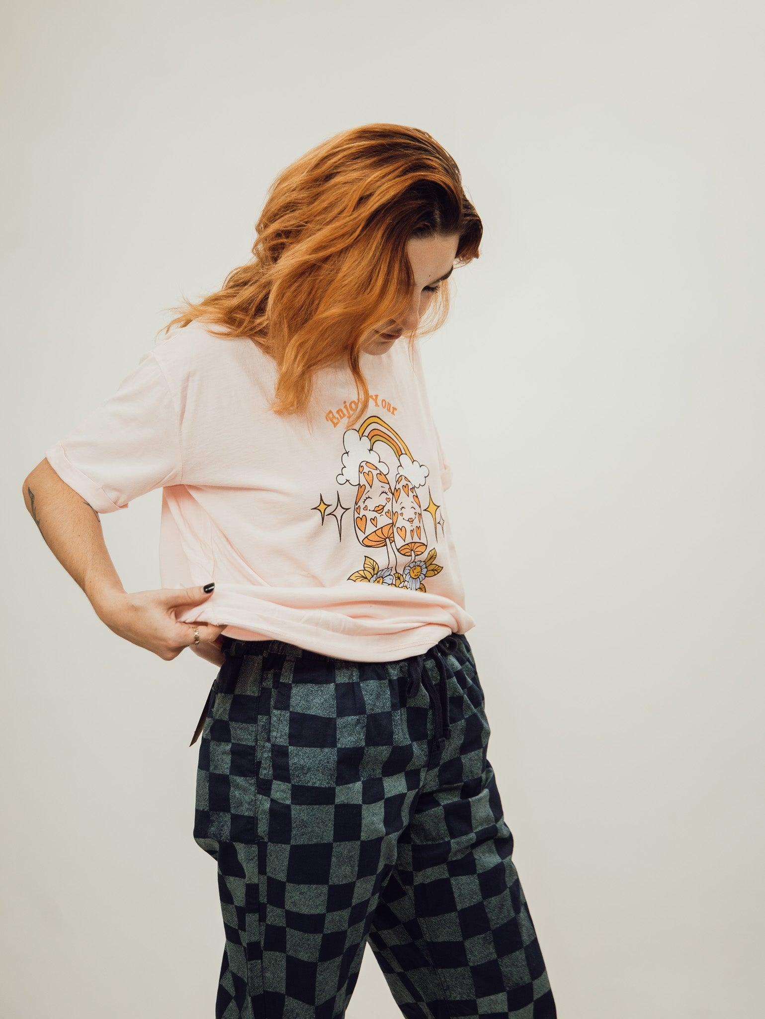 The Laundry Room Enjoy Your Trip Oversized Tee - Blush Pink Product Image