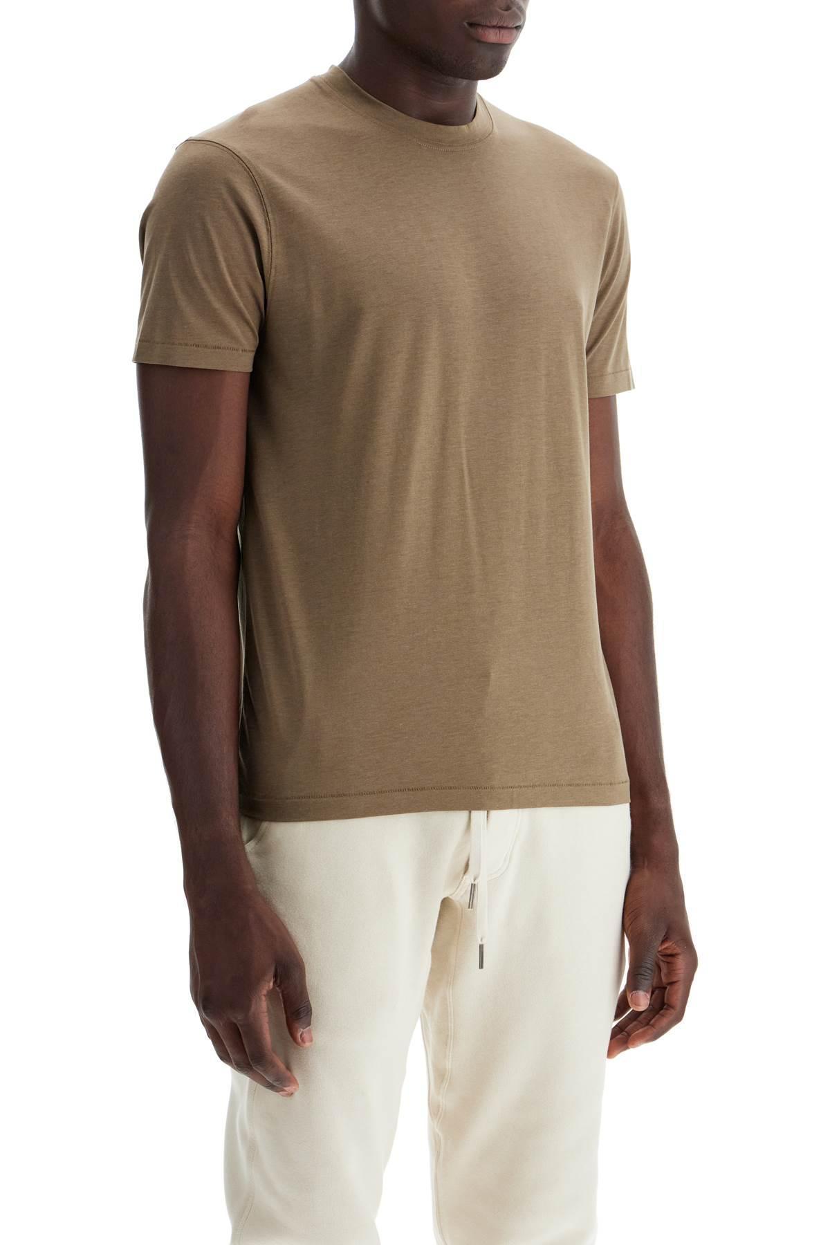 TOM FORD Cotton-lyocell T-shirt In Brown Product Image