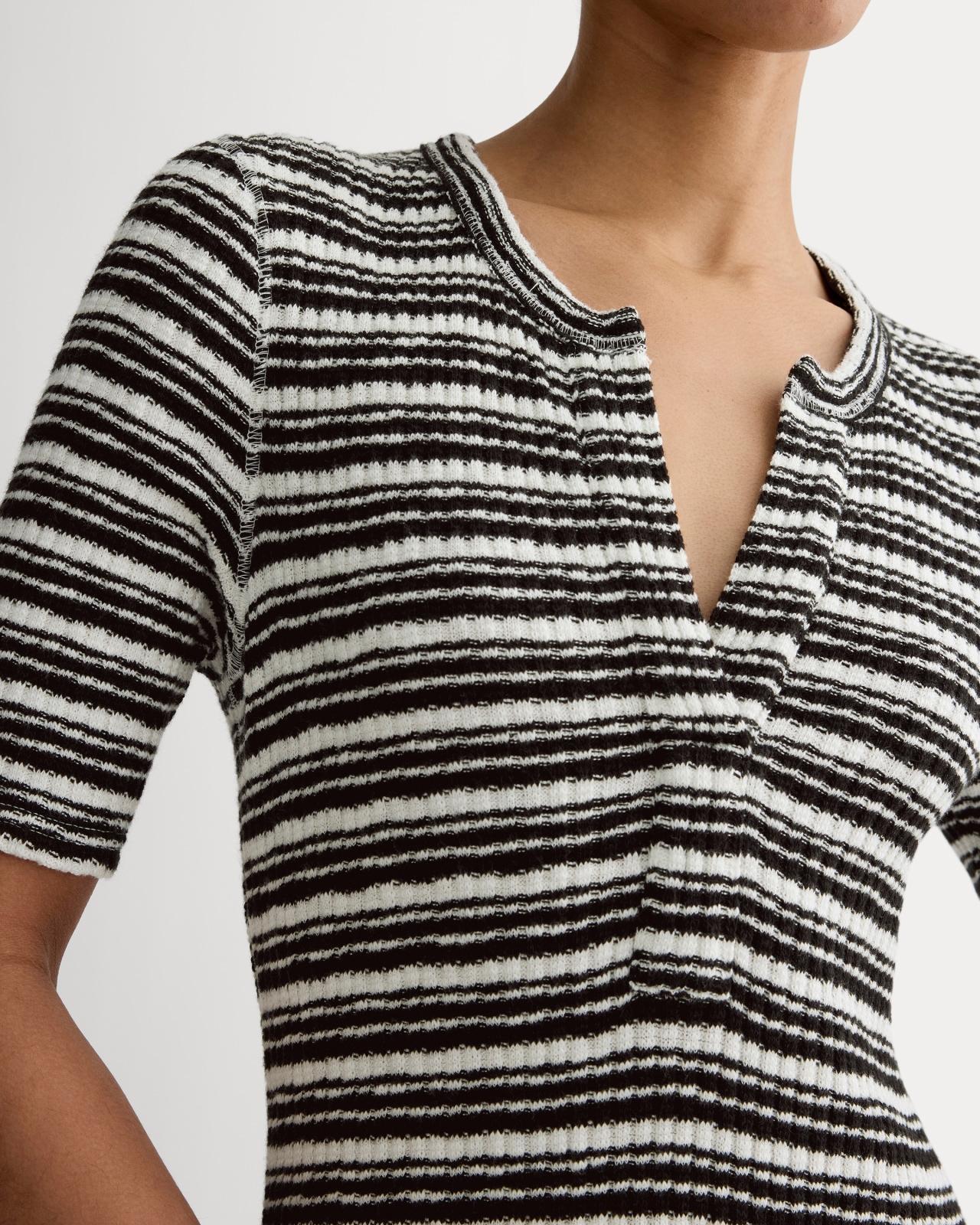 The Rib-Knit Henley Dress Product Image