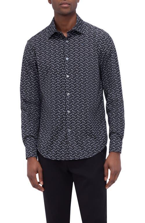 BUGATCHI Men's Ooohcotton James Cocktail-print Sport Shirt In Black Product Image