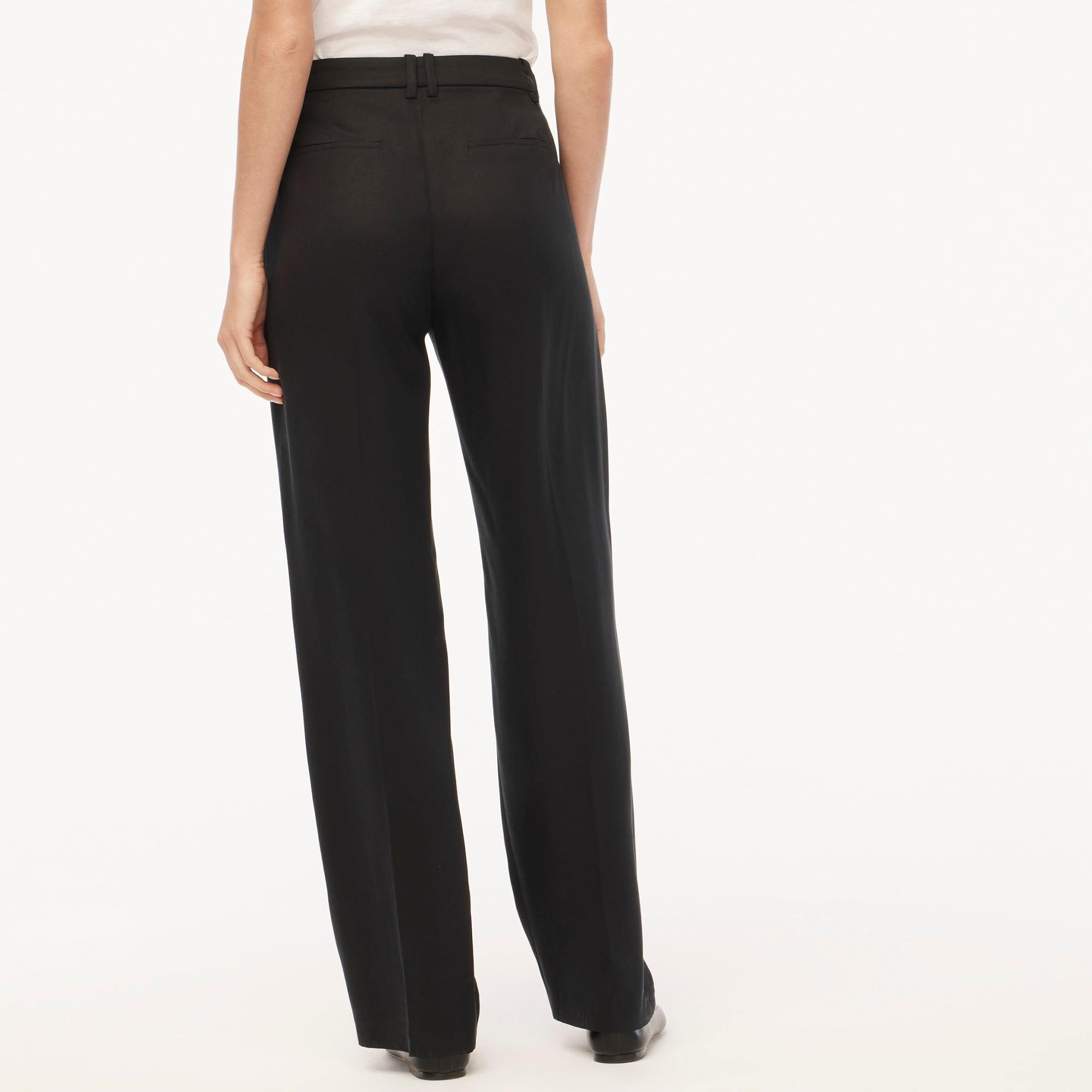 Wide-leg pleated twill trouser pant Product Image