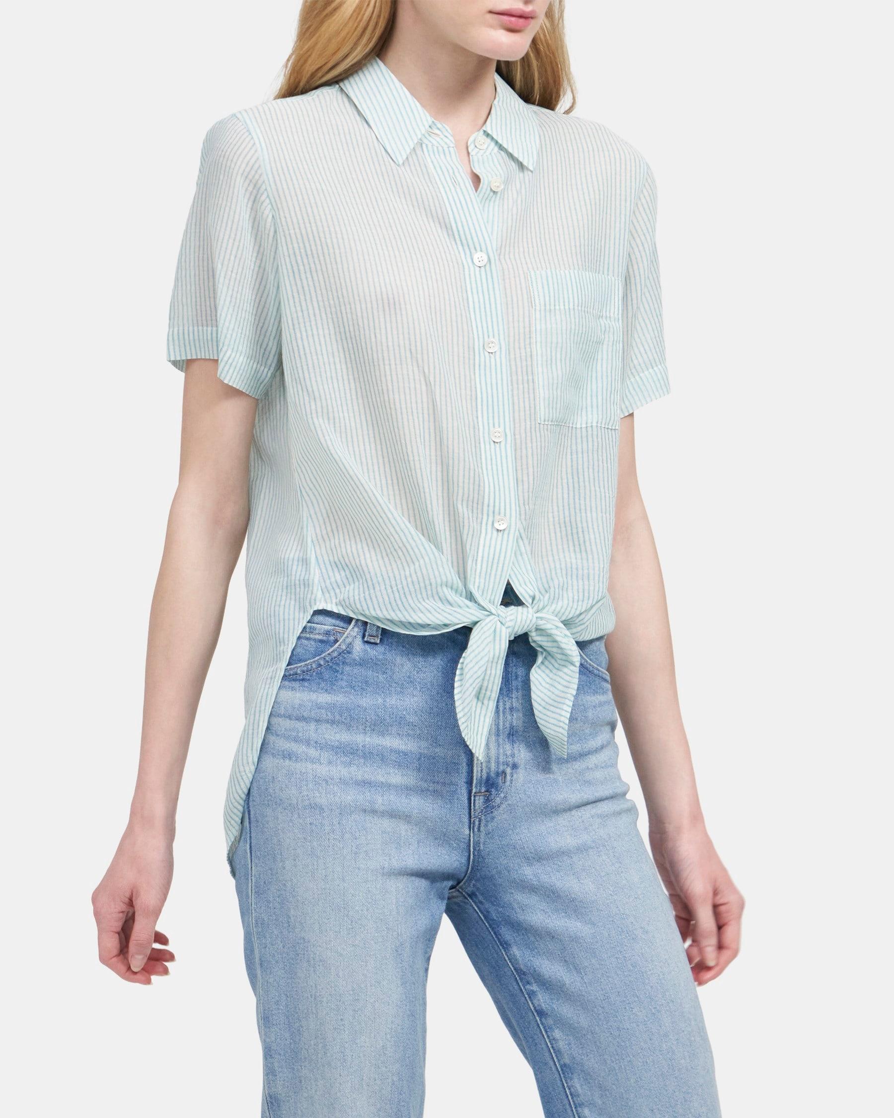 Tie-Front Shirt in Organic Cotton Product Image