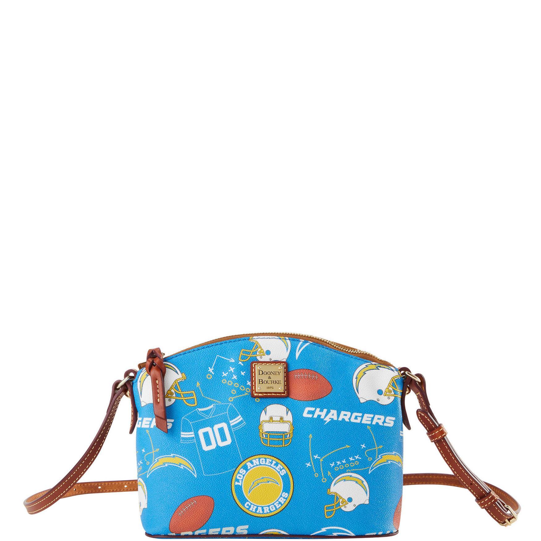 Dooney & Bourke Womens NFL Chargers Suki Crossbody Coated Cotton Shoulder Bag in Blue Product Image