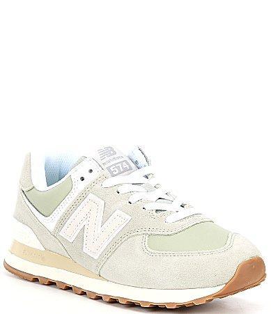 New Balance Classics WL574 (Olivine/Moonbeam) Women's Lace up casual Shoes Product Image