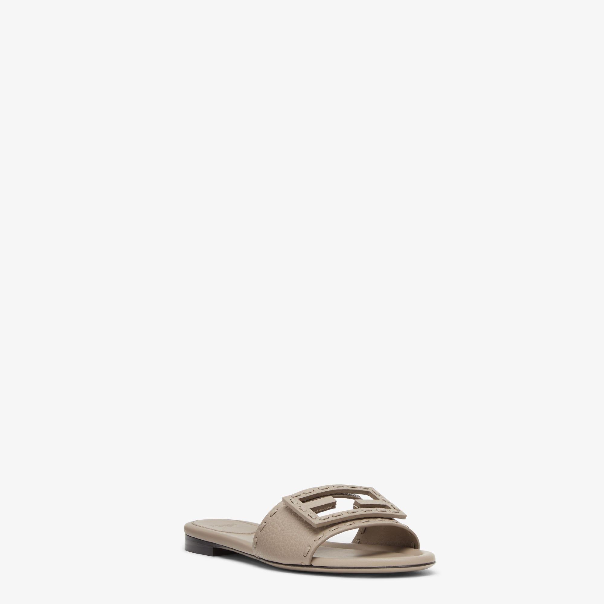 BaguetteDove gray leather slides Product Image
