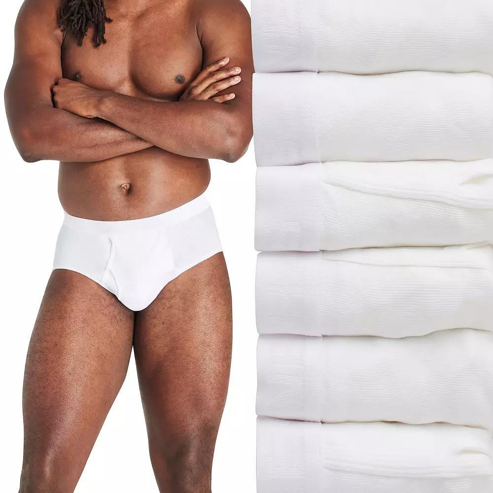 Big & Tall Hanes Ultimate 6-Pack Big Men's White Cotton Briefs, Size: 2XB Product Image