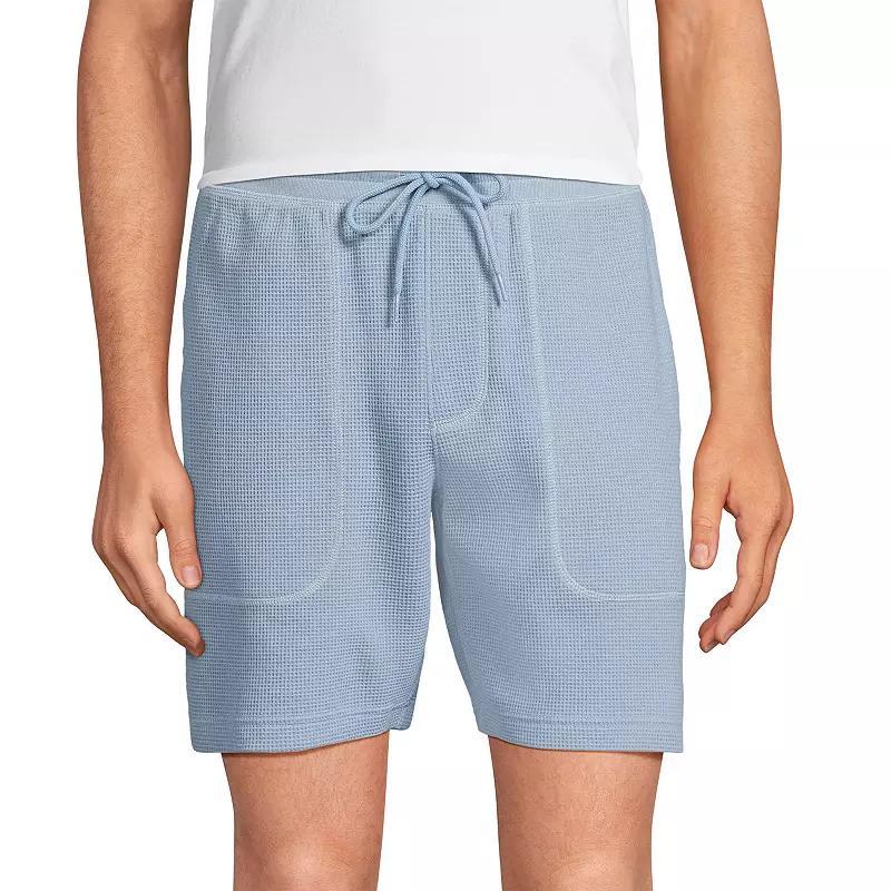 Men's Lands' End Waffle Pajama Shorts, Size: Small, Gray Grey Product Image