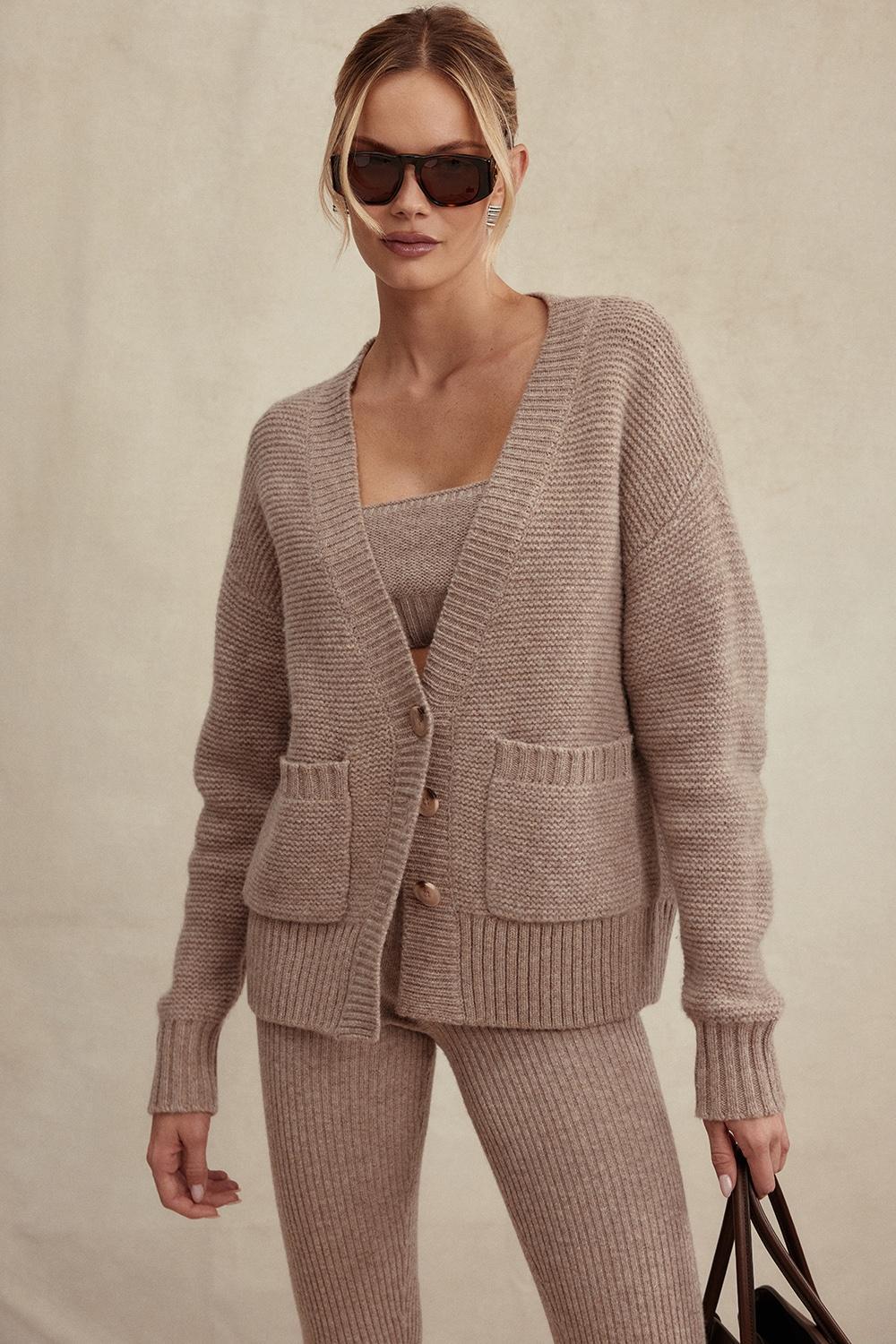 Alara  barley chunky natural wool cardigan - sale Product Image