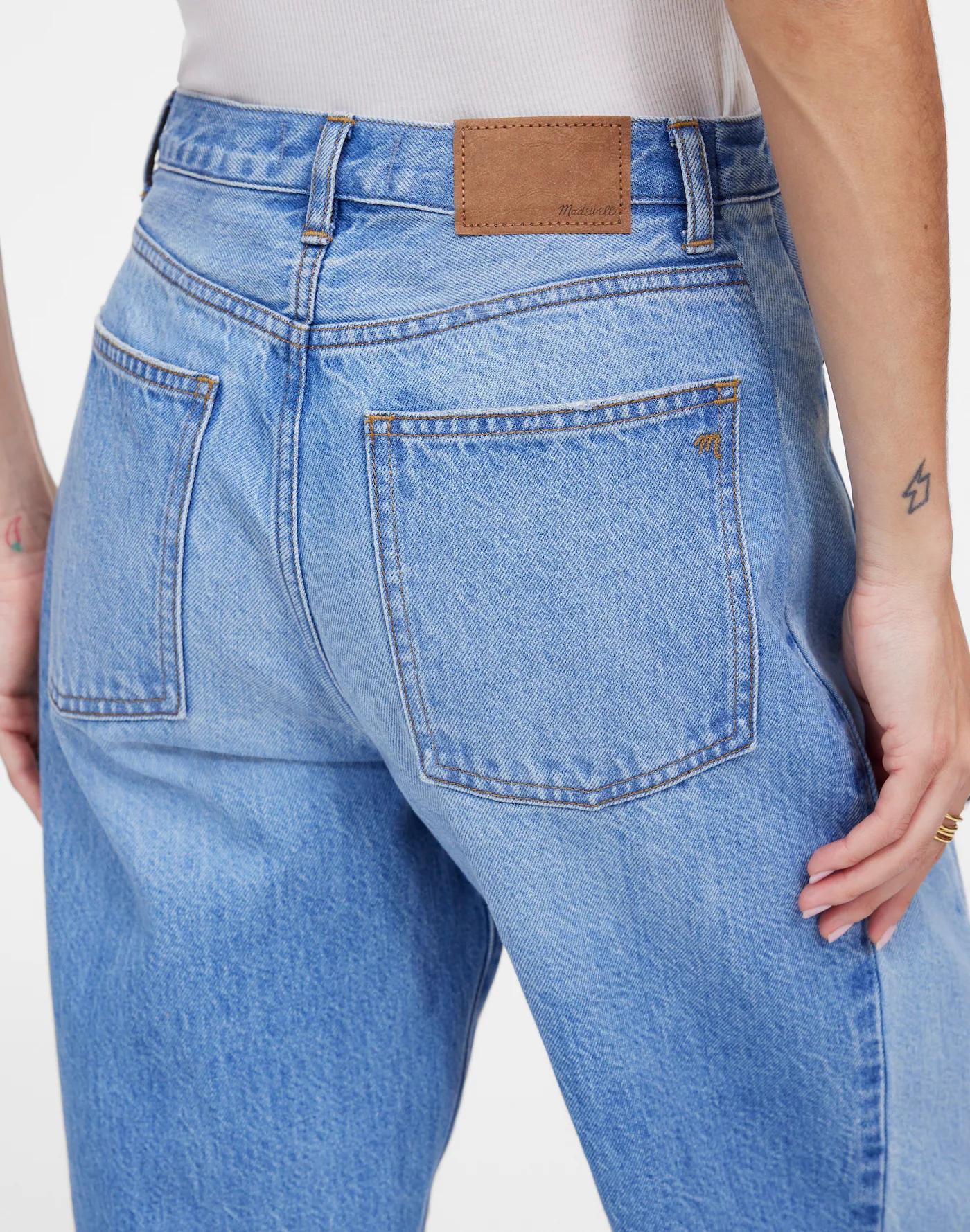 Pieced Barrel-Leg Jeans Product Image