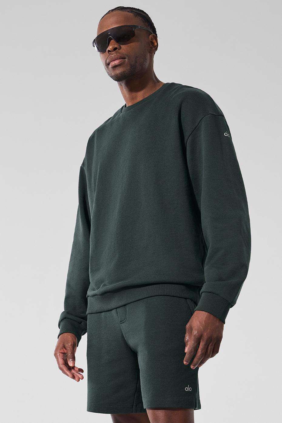 Chill Crew Neck Pullover - Charcoal Green Product Image