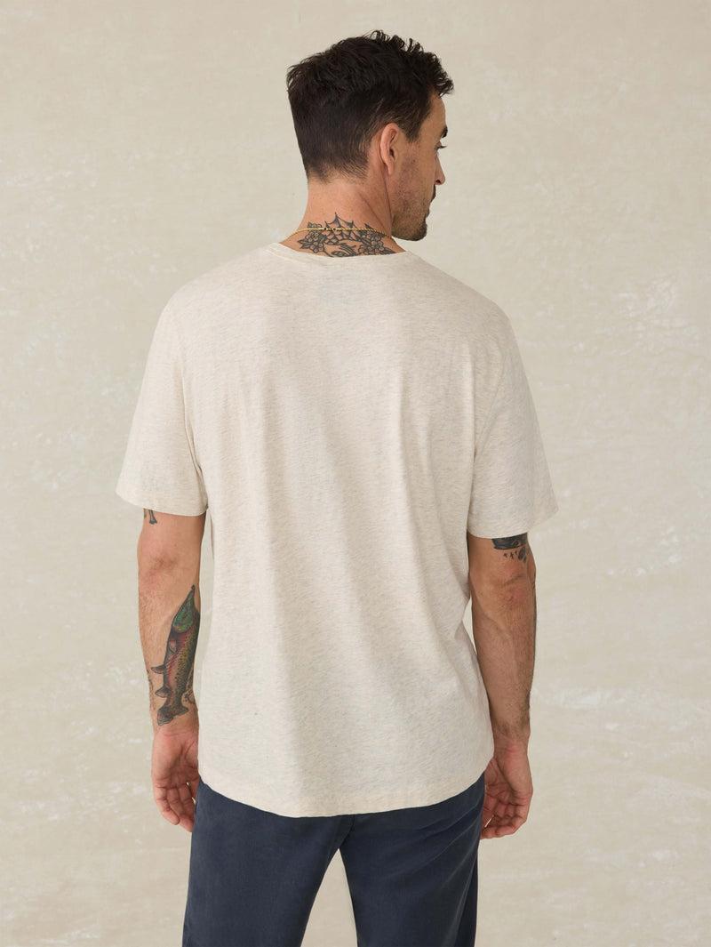 Short-Sleeve Sunwashed Regenerative Cotton V-Neck Tee - Island Dune Heather Male Product Image