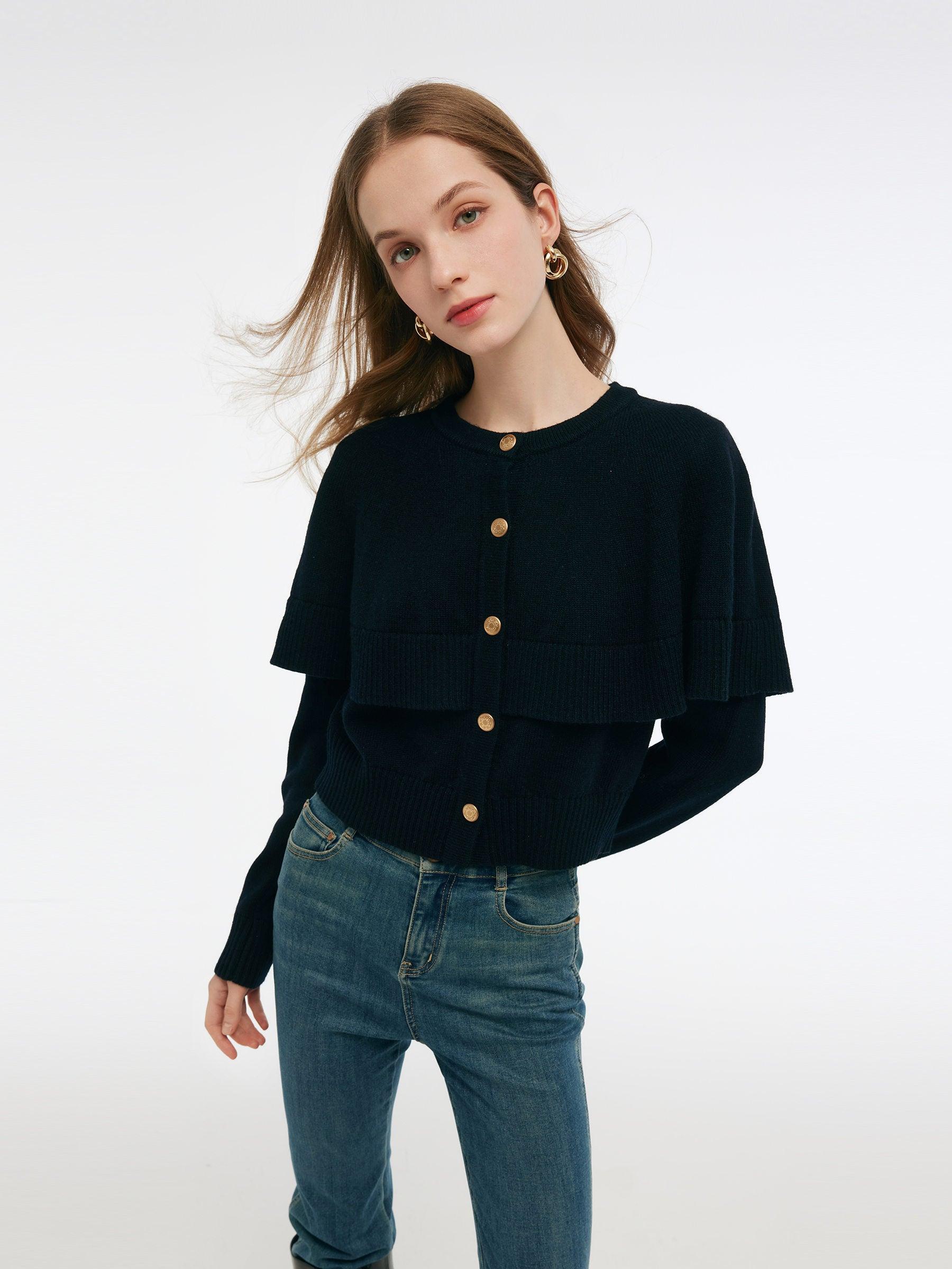 Wool Blend Women Cape Cardigan Product Image
