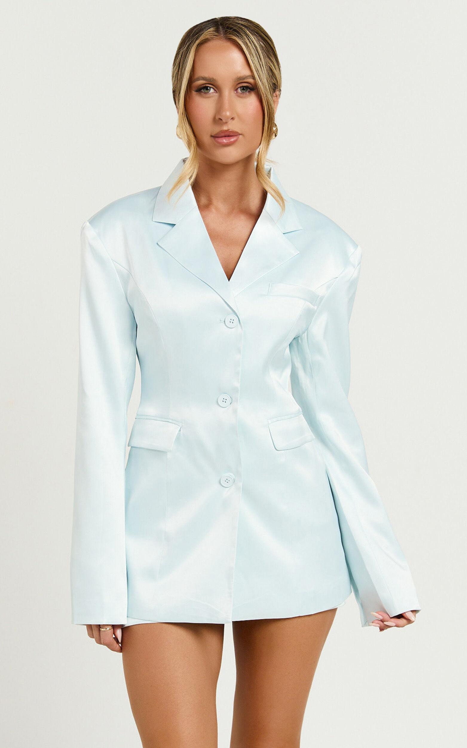 Lioness - Leo Cinched Blazer in Pale Blue Product Image