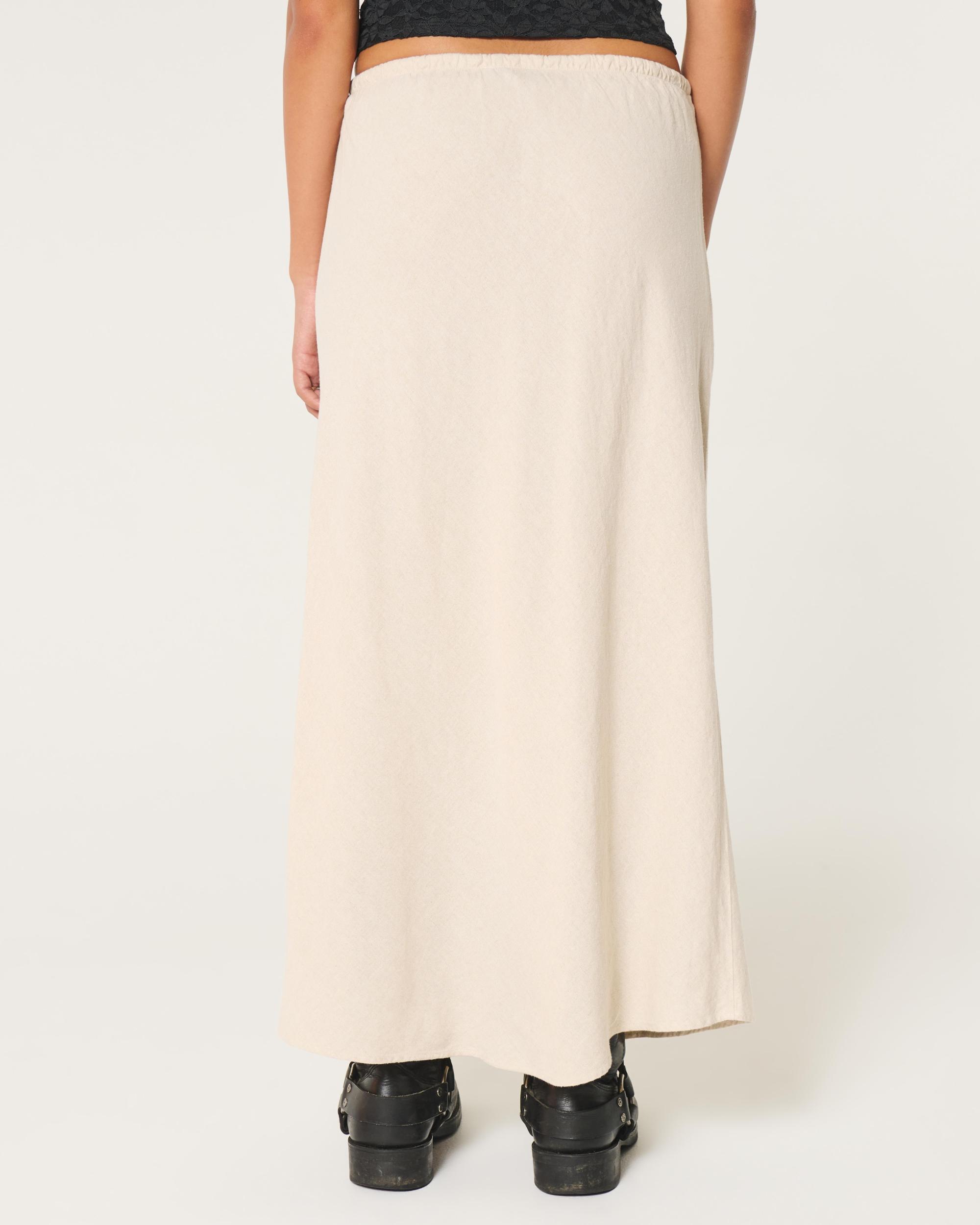 Linen Blend Maxi Skirt Product Image
