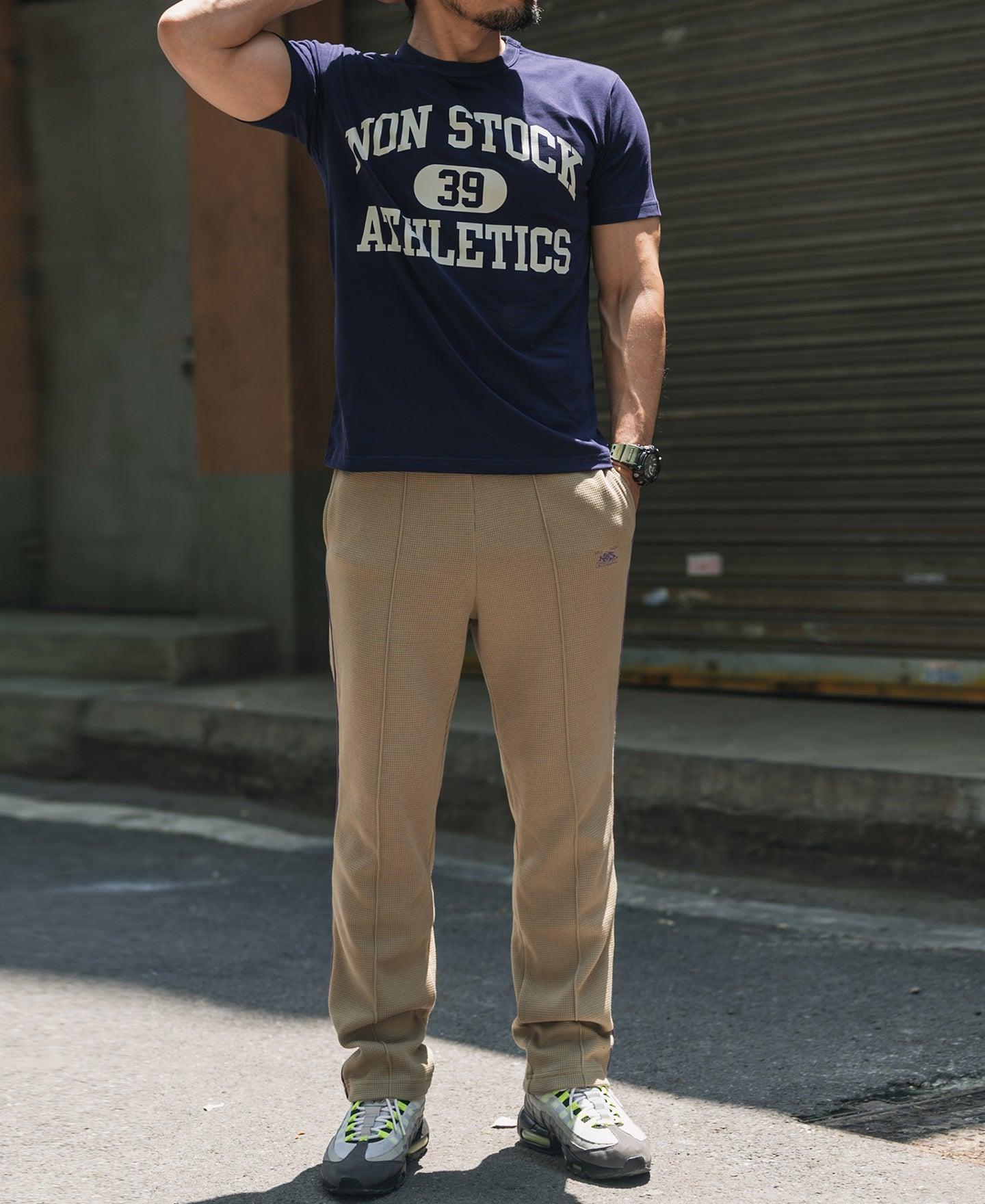 1970s Heavyweight Waffle Knit Jogger Pants - Khaki Product Image