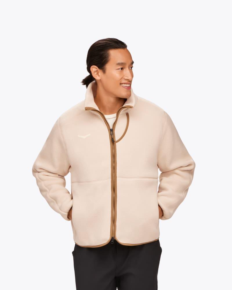 HOKA Men's Ridgetop Full Zip Fleece in Shifting Sand, Size Large Product Image
