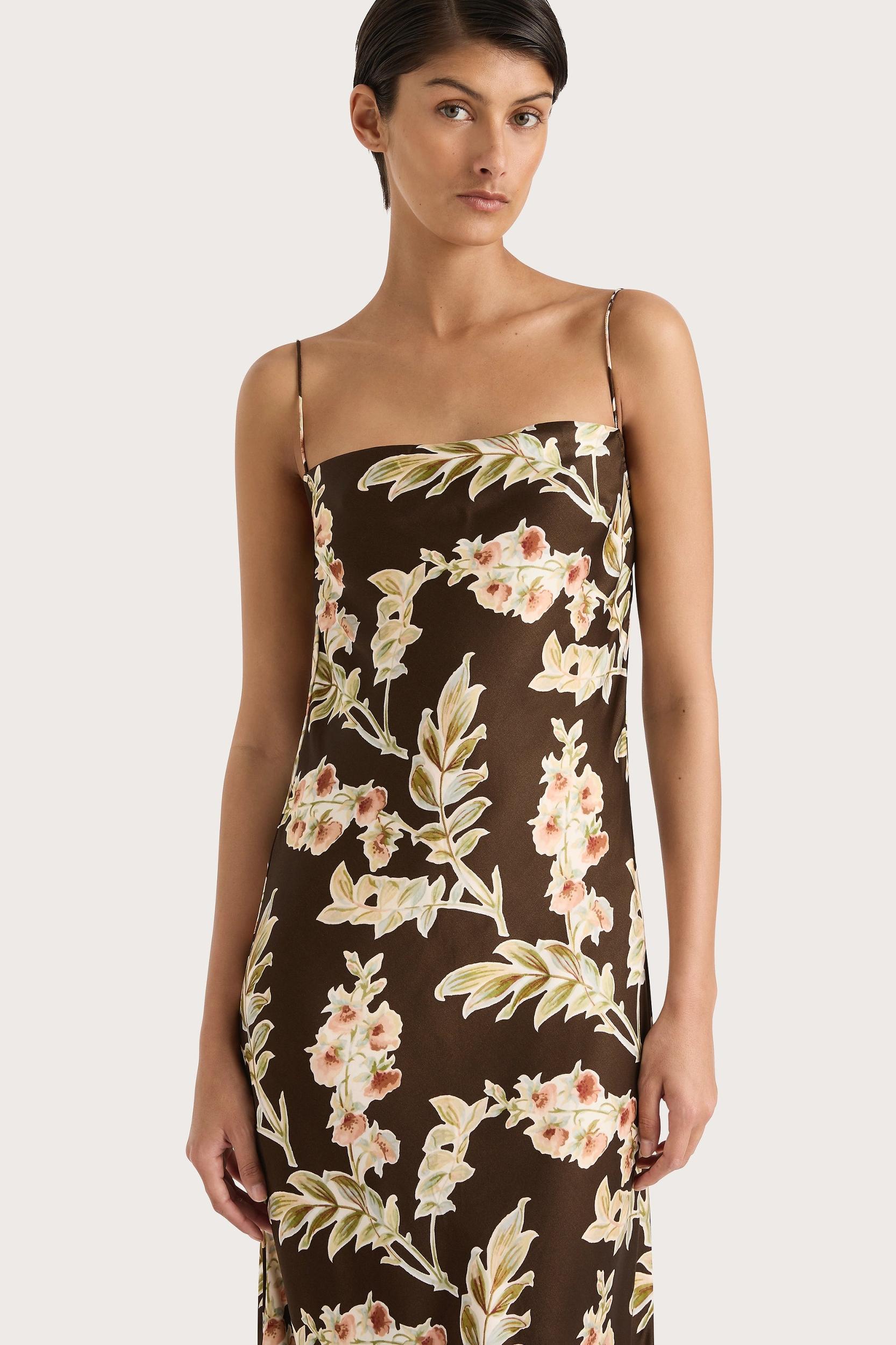 Yolaine Midi Dress Jardin Floral Chocolate Product Image