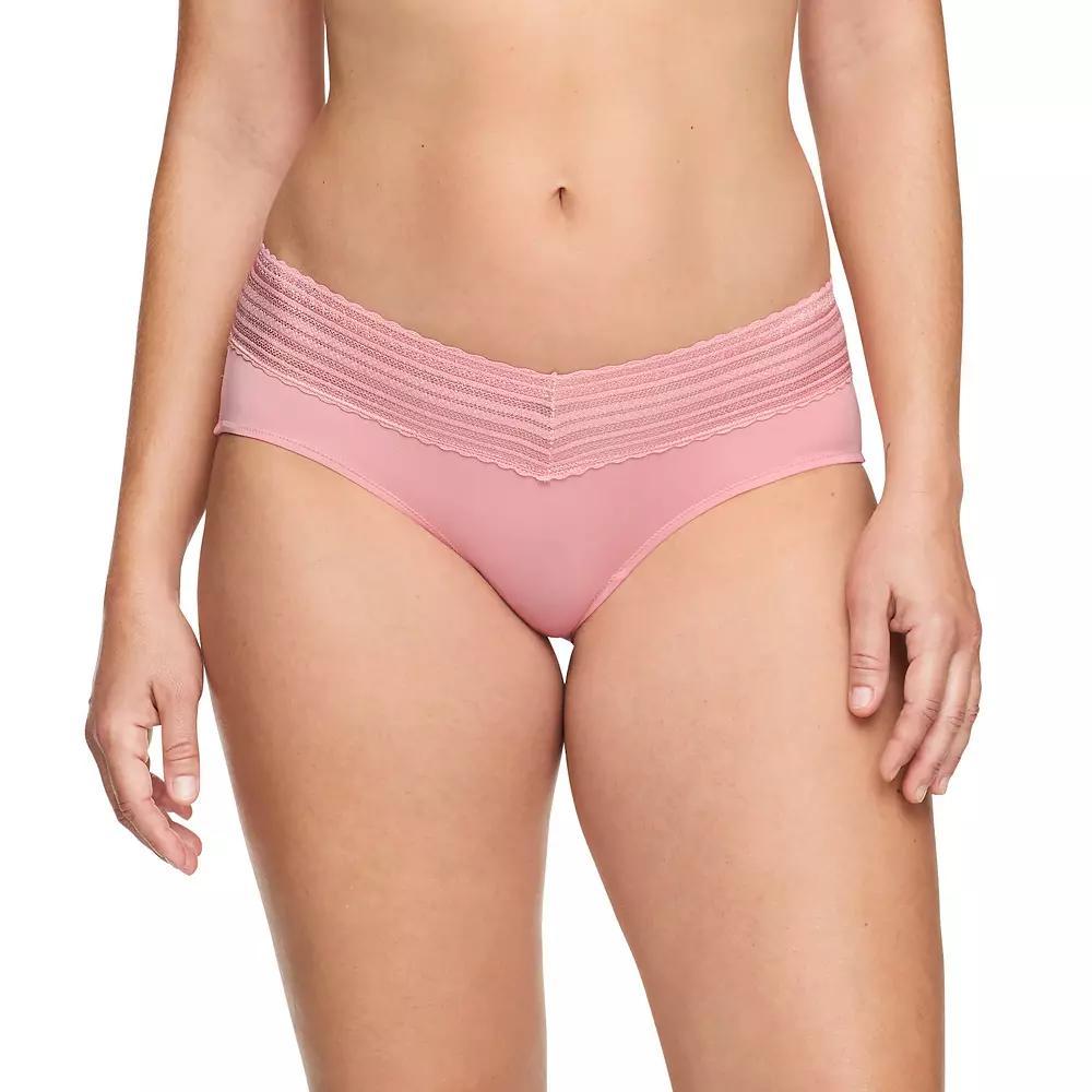 Warners No Pinching, No Problems® Dig-Free Comfort Waist with Lace Microfiber Hipster 5609J, Women's, Size: Small, Pink Product Image