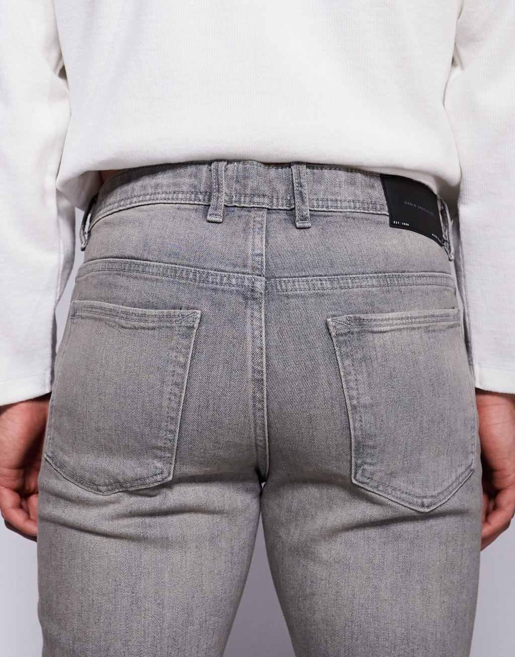 River Island skinny fit jeans in gray wash Product Image