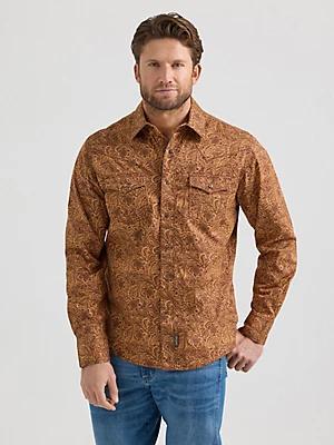 Men's Wrangler® Retro® Premium Long Sleeve Western Snap Printed Shirt in Floral T Product Image