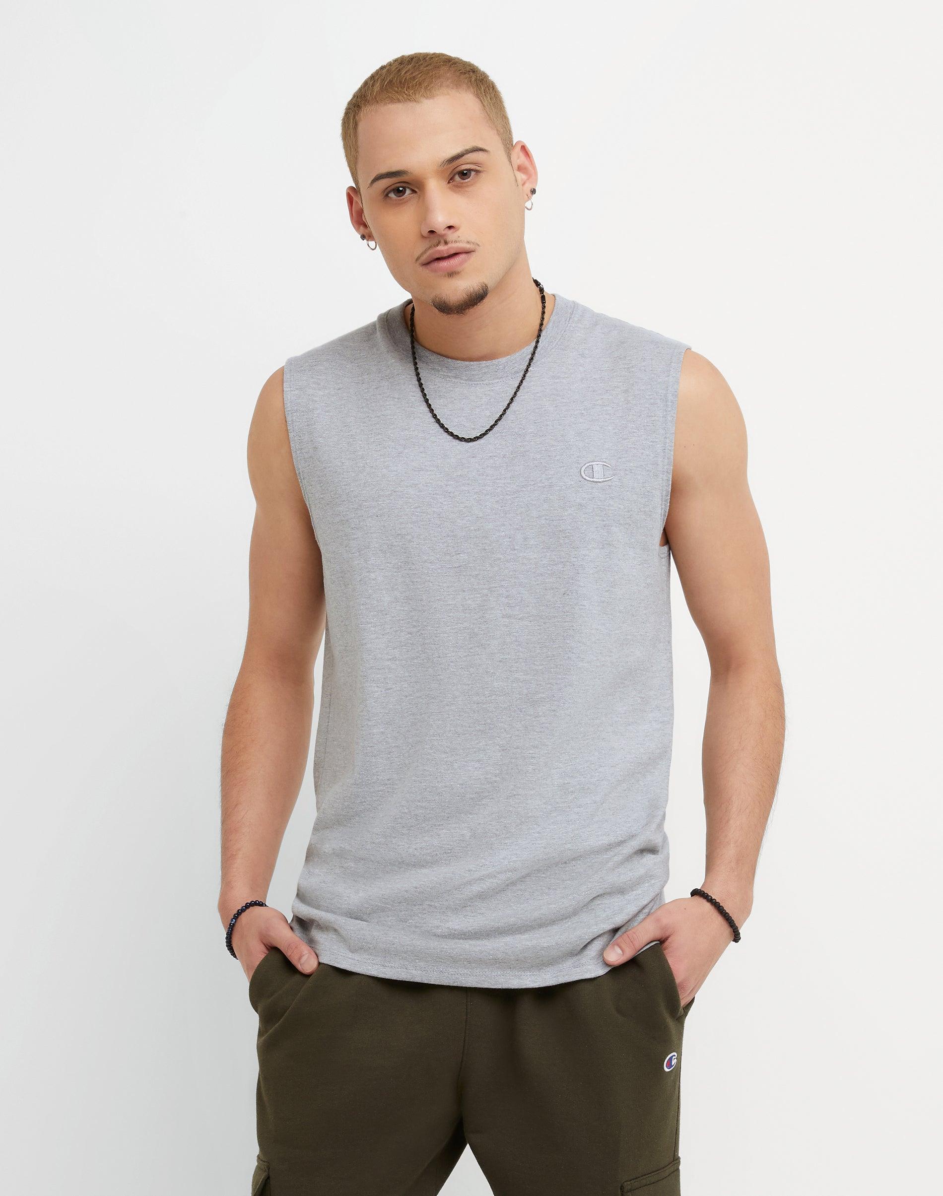 Mens Champion Muscle Tank, C Logo White S Product Image