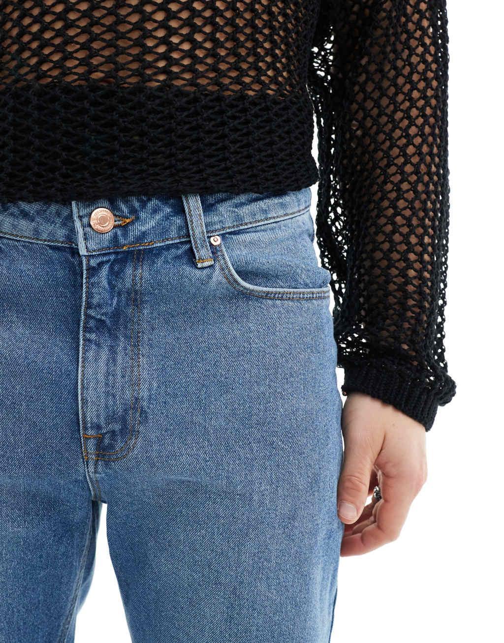 ASOS DESIGN flare jeans with raw edges Product Image