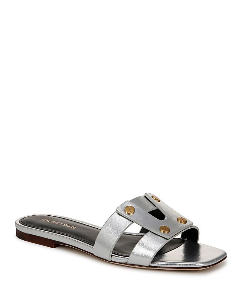 Veronica Beard Womens Via Leather Slide Sandals Product Image