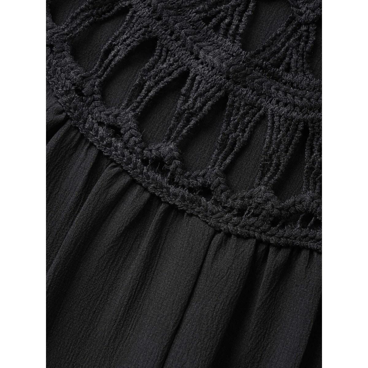 Plus Size Solid Cut Out Ruffle Cap Sleeve Dress Black Women Resort Woven ribbon&lace trim V-neck Cap Sleeve Curvy Midi Dress BloomChic 28/5X Product Image
