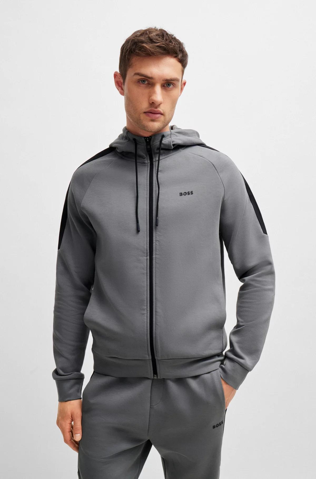 Boss- Stretch Cotton Tracksuit with Logo Prints Product Image