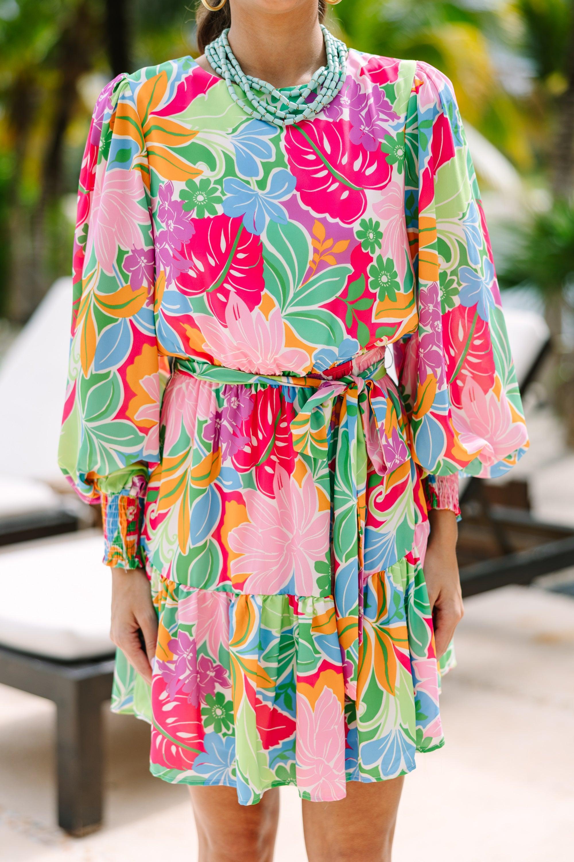 So Much Love Green Floral Dress Female Product Image