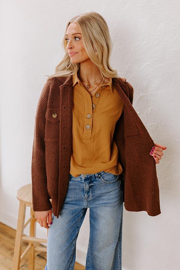 Cozy Reputation Shift Top in Khaki Product Image