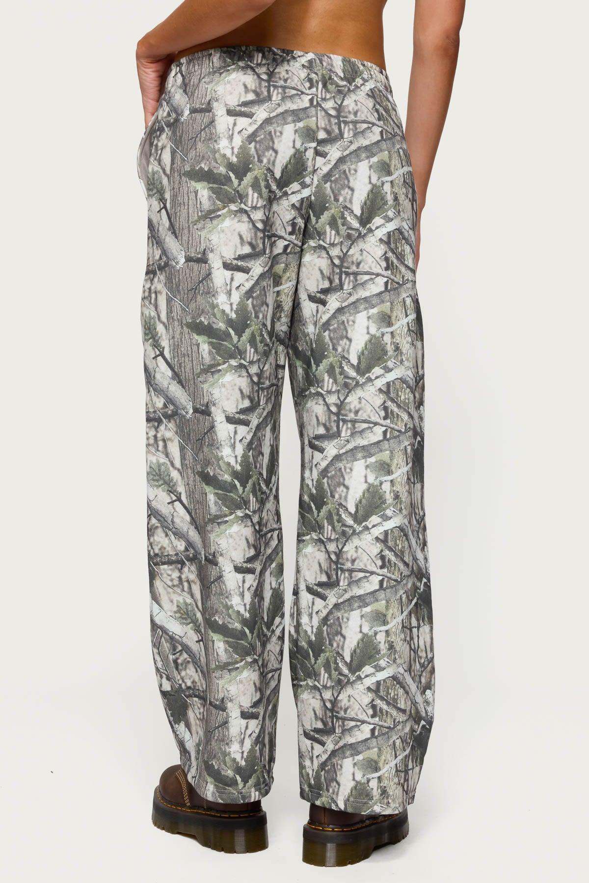 Camo Straight Leg Sweatpants Product Image