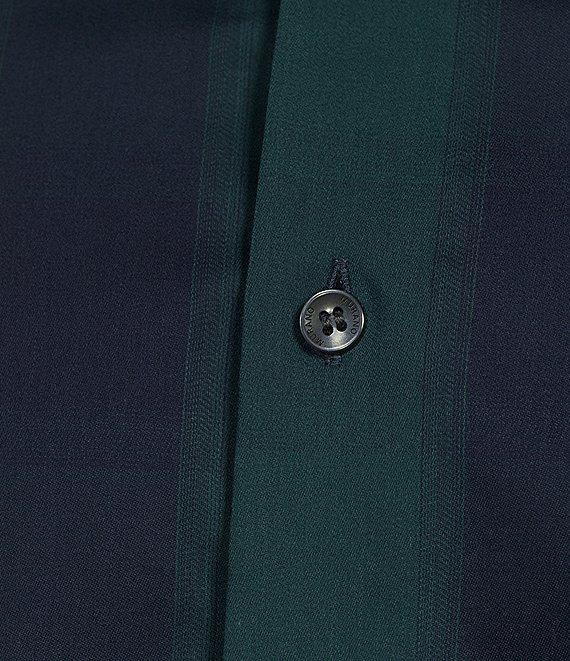 Murano Slim Fit Buffalo Plaid Sateen Long Sleeve Woven Shirt Product Image