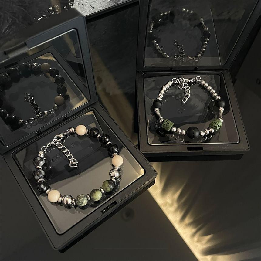 Faux Gemstone Bead Alloy Bracelet (Various Designs) Product Image