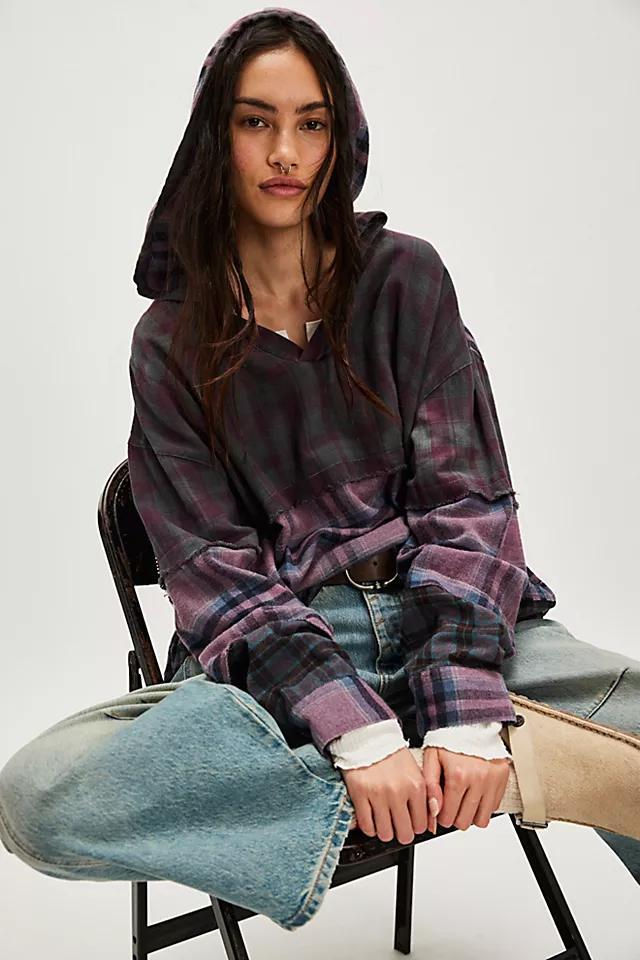 FP x OneTeaspoon Split Flannel Hooded Top Product Image