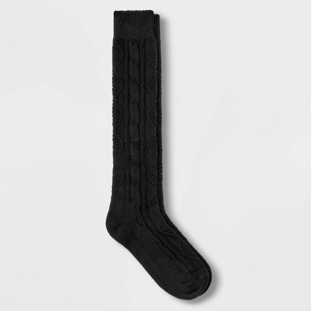 Women's Cotton Blend Cable Knee High Boot Socks - Universal Thread™ Tan Heather 4-10 Product Image