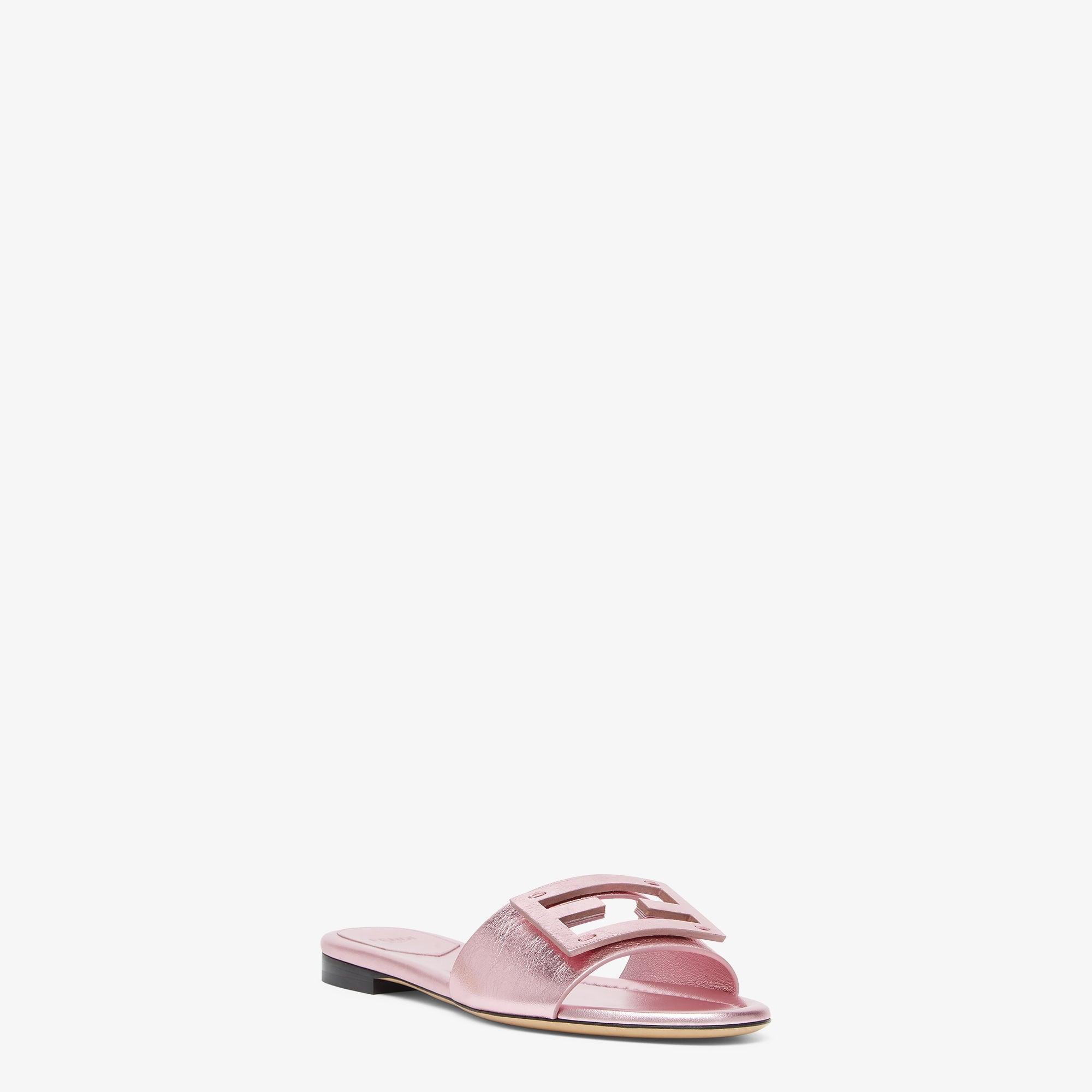 BaguetteMauve pink metallic leather slides Product Image