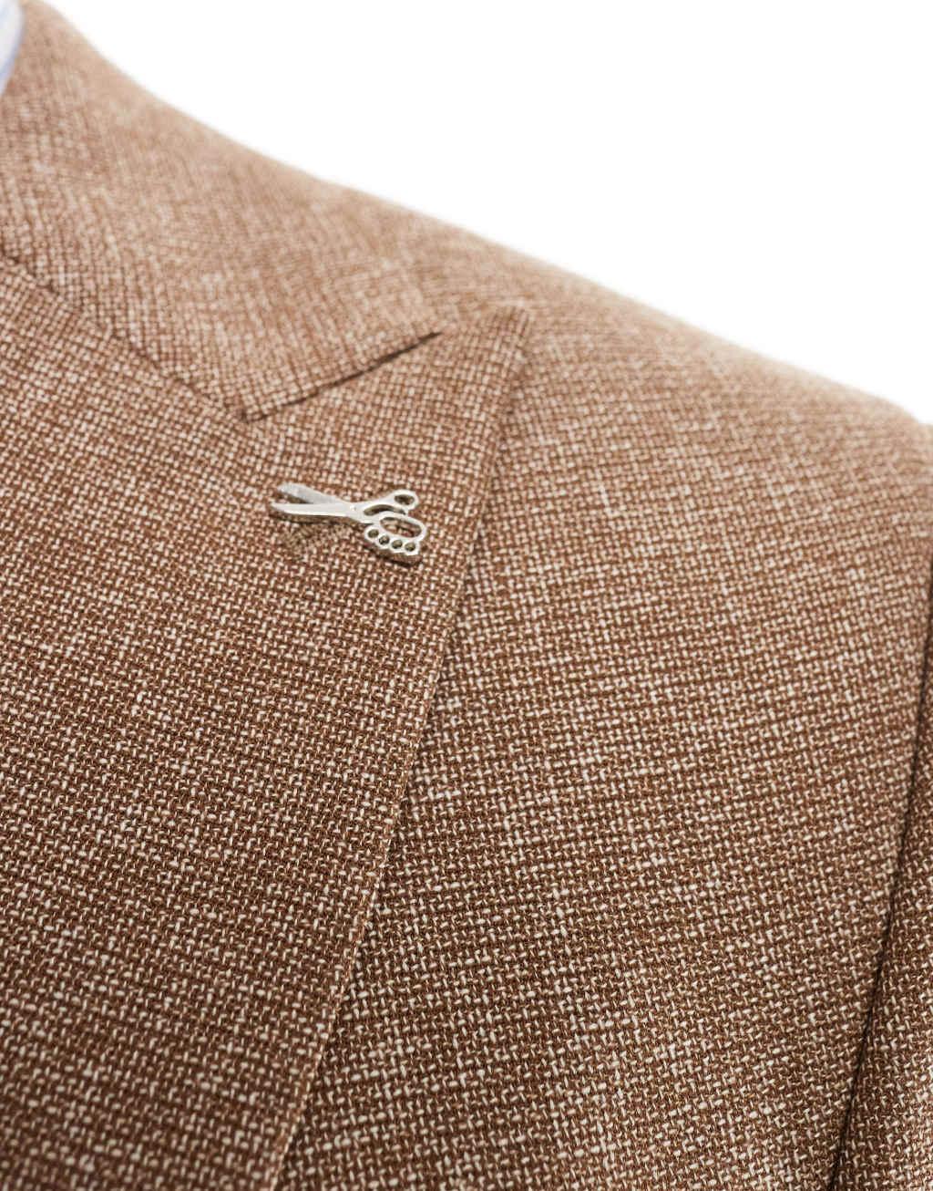 Shelby and Sons double breasted tailored slim blazer in mid brown - part of a set Product Image