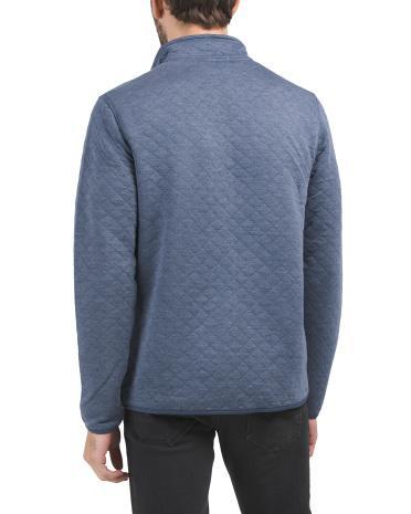Long Sleeve Quilted Pullover With Pockets for Men | Polyester/Rayon Product Image