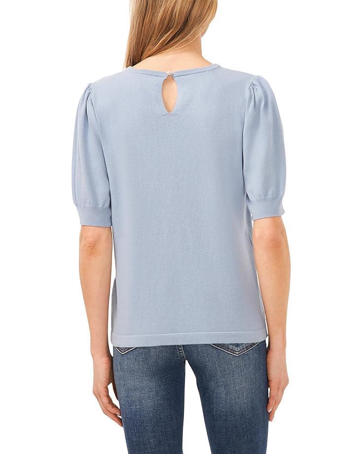 Double Flutter Short Sleeves Hidden Placket Blouse Product Image