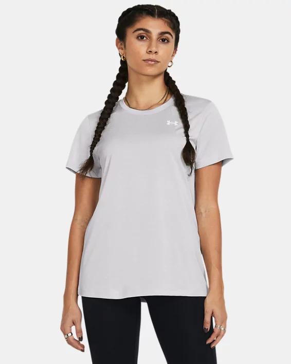 Women's Under Armour Tech™ Short Sleeve Tee, Size: Large, Black Heathered Product Image