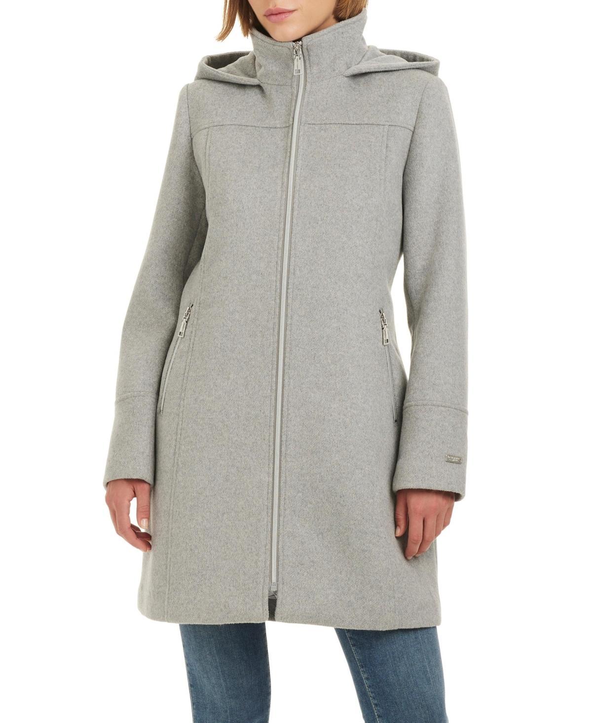 Vince Camuto Womens Single-Breasted Fitted Drap Wool Blend Coat Product Image
