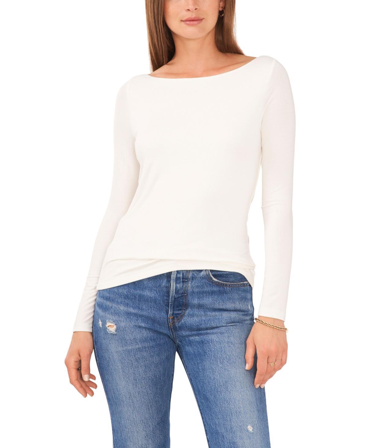 1.state Womens Long Sleeve Cowl with Cross Strap Top Product Image