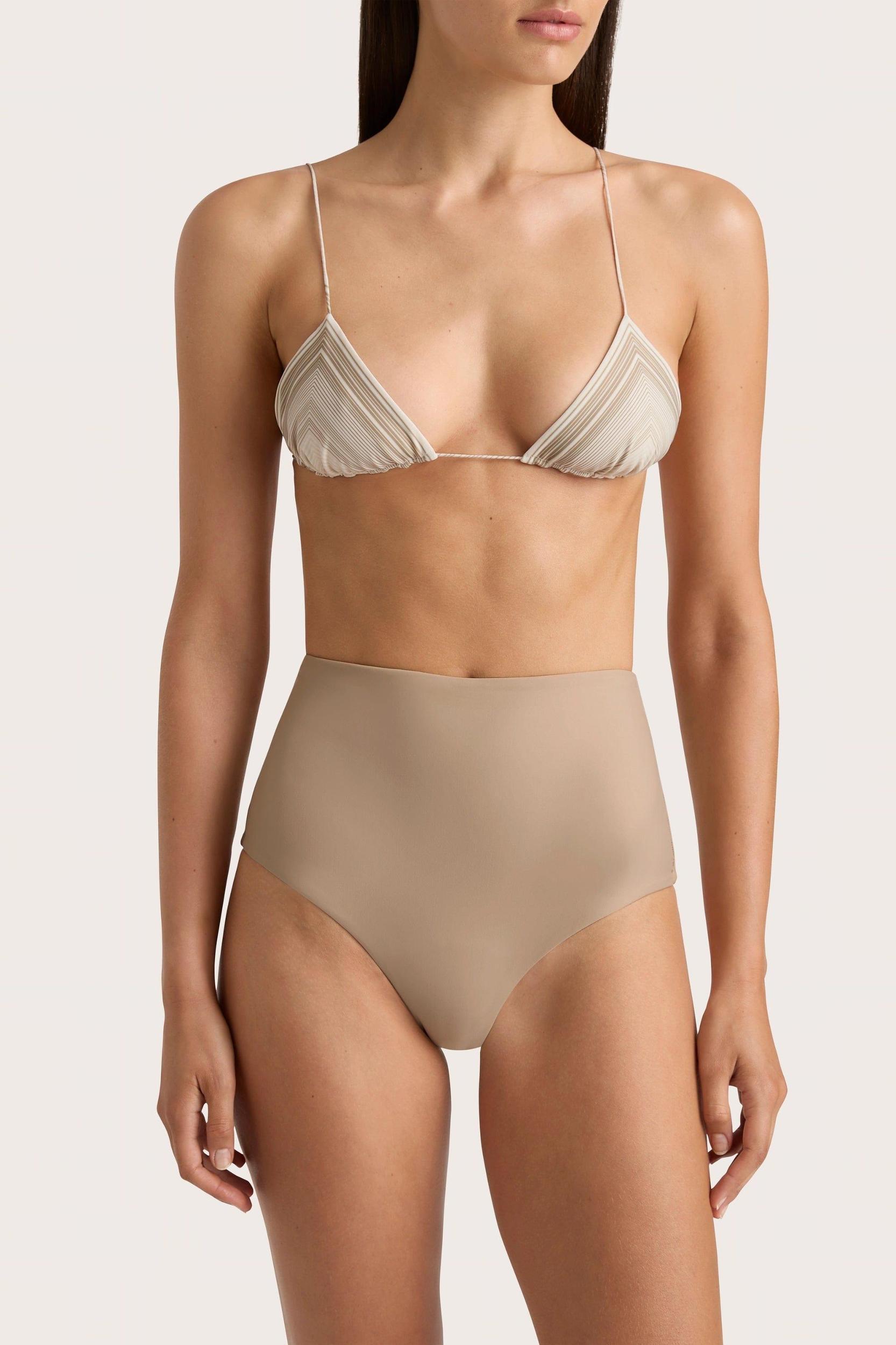 Elea Bikini Top Futura Stripe Taupe - Final Sale Product Image
