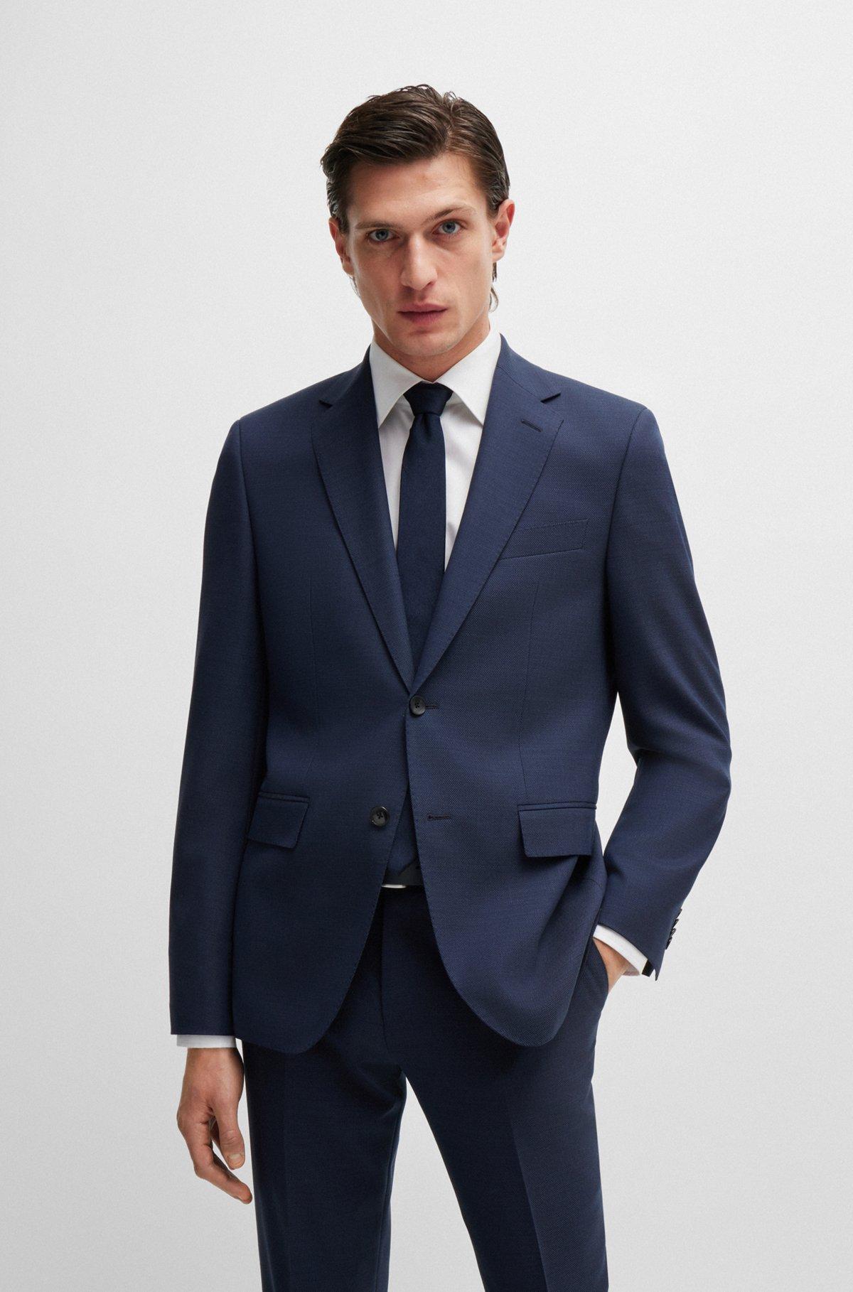 Regular-fit suit in micro-patterned stretch fabric Product Image
