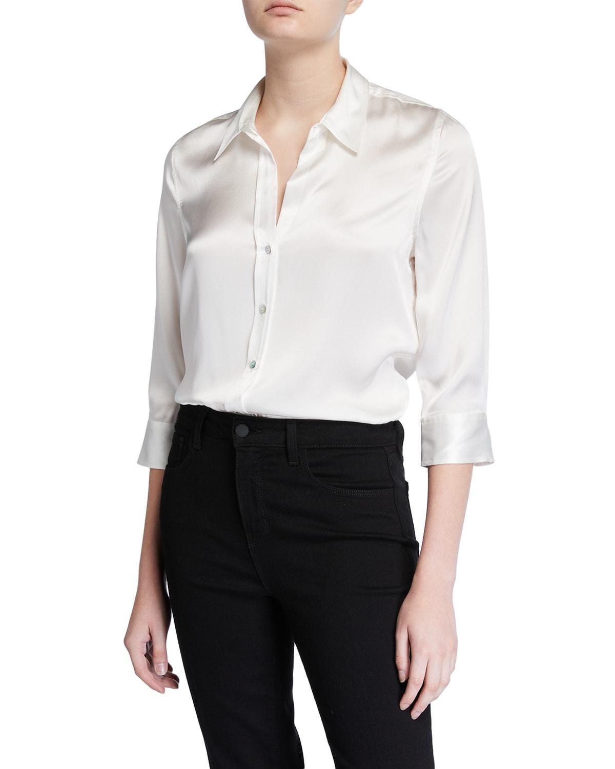 LAgence Dani Silk Charmeuse Blouse Product Image
