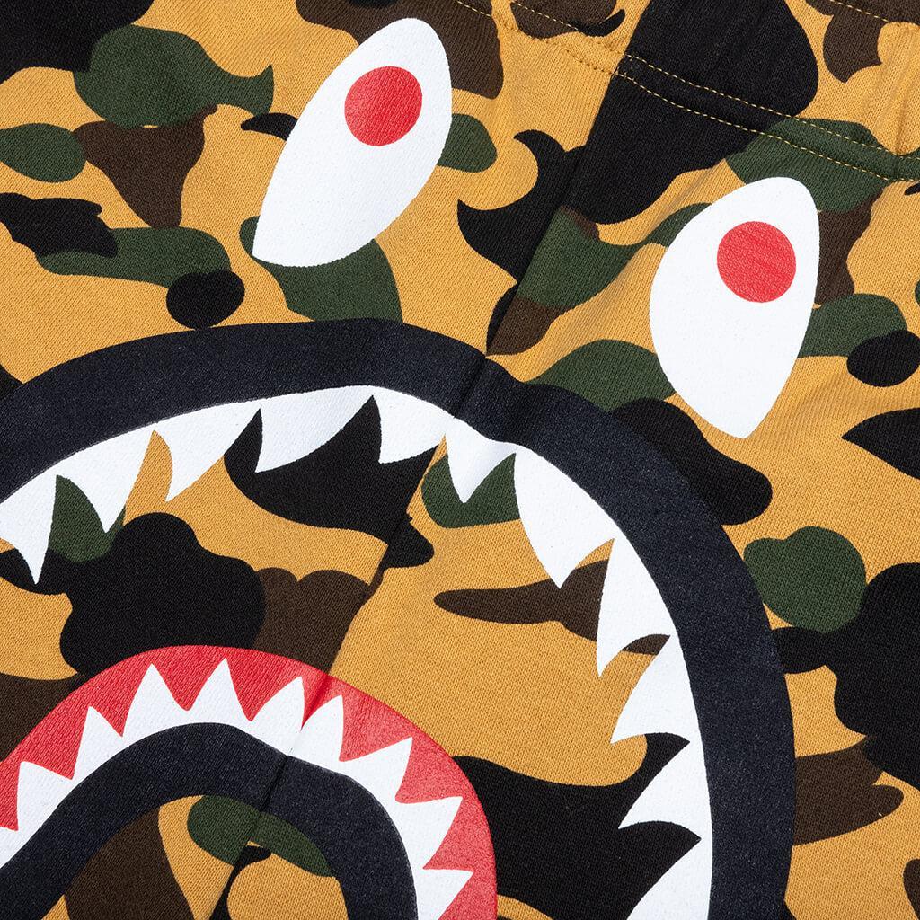 1ST Camo Shark Regular Fit Sweat Shorts - Yellow Male Product Image