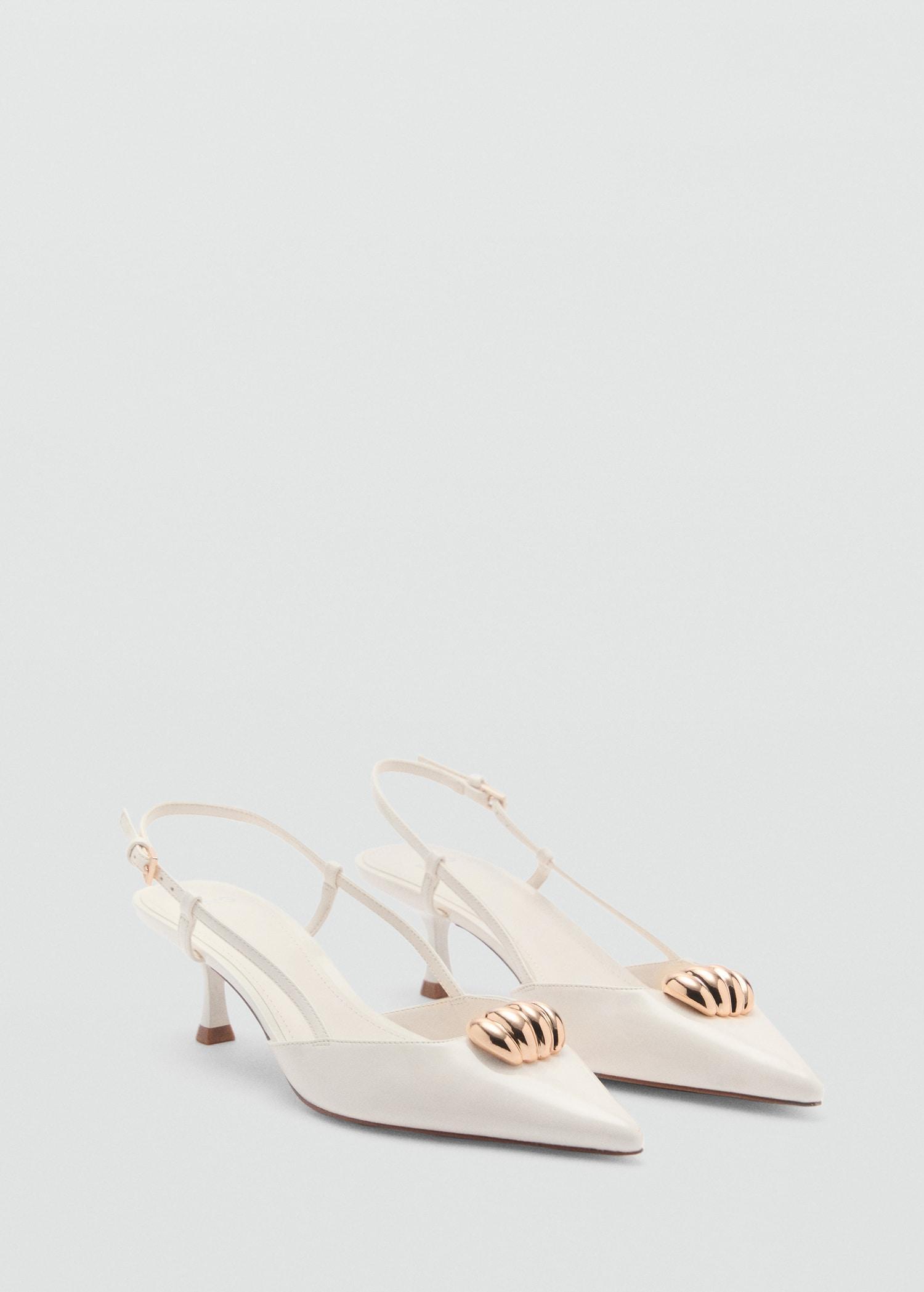 High-heeled shoes with metallic detail - Women | MANGO USA Product Image
