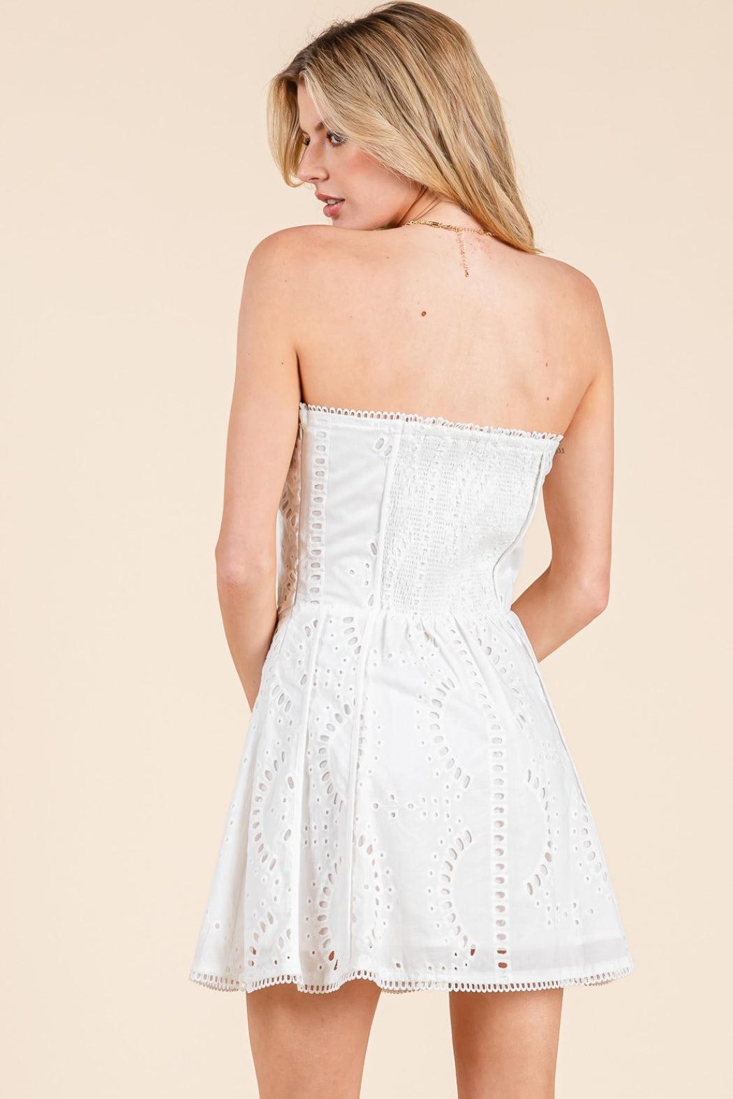 Strapless Embroidered Dress Product Image