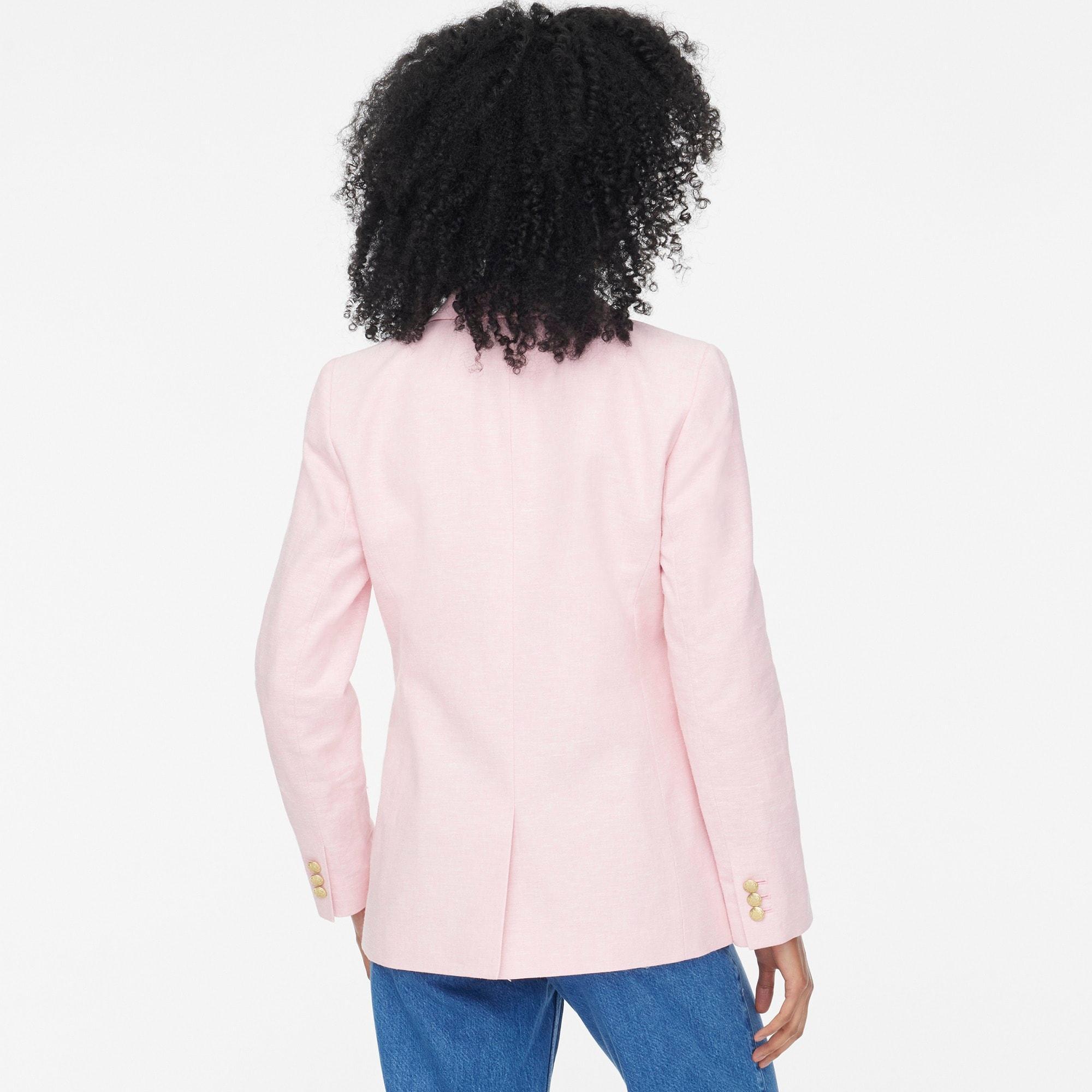 Linen-blend one-button blazer Product Image